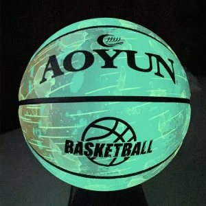 Good Looking Elastic Fluorescent Basketball Gear Night Glowing Wear Resistant School Training Competitions Sizes 4 5 6