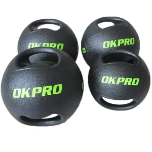 Gym Equipment Rubber Medicine Ball with Two Hand Grip