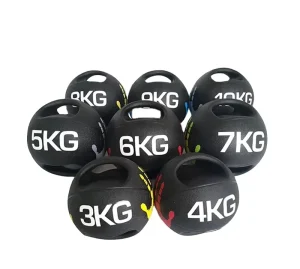 Gym Equipment Two Handles Rubber Medicine Ball Slam Ball Squats Gravity Training Physical Balance Ball for Weight Training