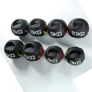 Gym Equipment Two Handles Rubber Medicine Ball Slam Ball for Weight Training Custom Fitness Medicine Balls