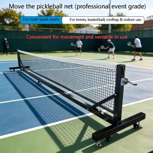 Heavy Duty Mobile Tennis Net System Professional Outdoor Indoor Tennis Court Equipment with Wheels and Winch
