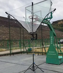 Heavy Duty Outdoor Basketball Rebound Training System with Safety Net Netting Adjustable Basketball Practice Equipment for Court