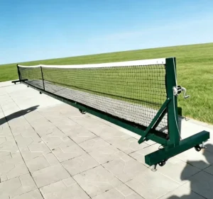 Heavy Duty Outdoor Tennis & Pickleball Stand Portable Rolling Steel Net Post with Wheels for Courts Easy Move Tennis Net