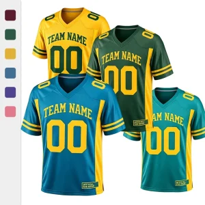 Heavyweight Fabric Custom Stitched American Football Jerseys Ribbed Collar Custom Name Number Logo Premium Team Game Uniforms