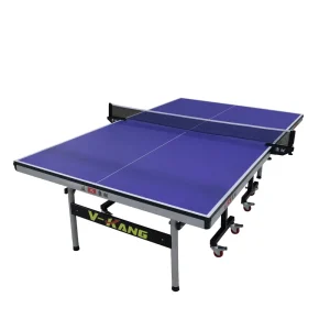 High Quality 25mm Thickness Table Tennis Table with Wheels Custom Logo Foldable Ping Pong Table with Stainless Steel Leg