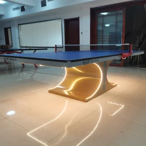 High Quality 25mm Top MDF Table Tennis Table with Led Light Design for Competition Training