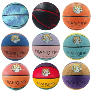 High Quality Basketball Ball Official Size Weight Customized Logo Pu Leather Basketball Heavy Duty Rubber Nylon Basketballs