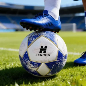 High Quality Blue Custom Logo Thermal Bonded Soccer Ball Size 5 PU Material Adult Training 0.41-0.44kg
