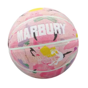 High Quality Colorful Official Size 6 PU Cover Natural Rubber Bladder Basketball Nylon PE Winding Customizable Logo for Training