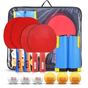 High Quality Custom 4 Rackets 6 Balls with Retractable Net Family Entertainment Pingpong Table Tennis Set A10-2