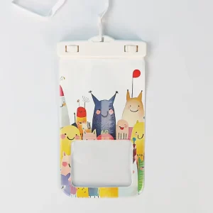 High Quality Custom Cute Cartoon Animals Pattern Dust PVC Bag Waterproof Phone Case Universal Mobile Pouch Bag for Beach Travel