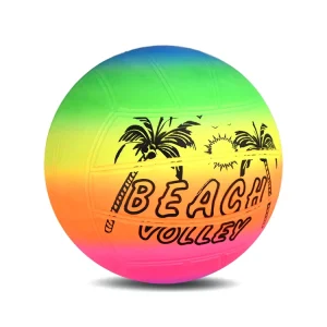 High Quality Custom Logo Colorful Plastic Inflatable 9 Inches Kids Fun Rainbow Beach Ball Soft Toy