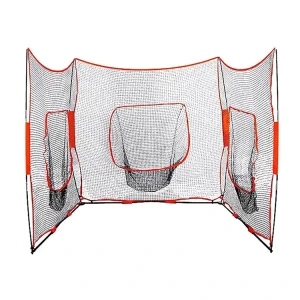 High Quality Durable Portable Folding Three Sides Baseball Batting Net Softball Goal Polyester Metal Frame Customizable Color