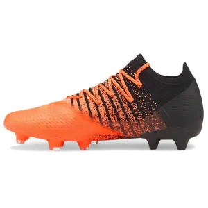 High Quality Men’s Soccer Shoes Black Orange Long Spikes Football Sneakers Fashionable for Winter Summer Use Zapatos De Futbol