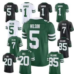 High Quality New York Fully Stitched #20 Hall #5 Wilson #7 Fields #1 Gardner American Football Jersey