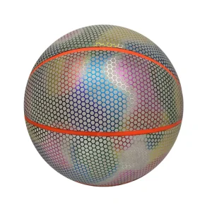 High Quality OEM ODM Personalized Laminated PU Leather Rubber Custom Basketball Reflective Basketball