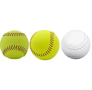 High Quality Outdoor Sports Official Yellow Green White Leather Baseball Custom Logo 12 Inch Training Slowpitch Softball Ball