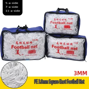 High Quality Polyester Outdoor Football Net Soccer Goal Nets Hexagonal Knotless Two Networks Goal Equipment