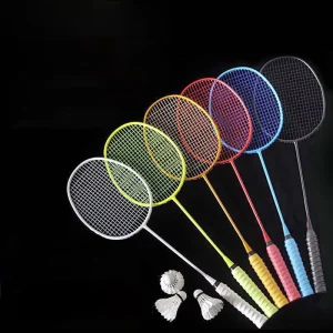 High Quality Sport Badminton Rackets Set of 2 Battledore With Net Carbon Fiber