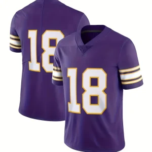 High Quality Stock Embroidered Stitched Plus Size Rugby Uniform Purple Breathable American Football Jersey Uniform