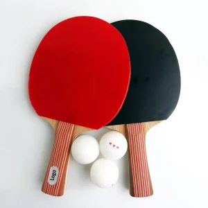 High Quality Table Tennis Racket Set 2 Racket with 3 Table Tennis Ball Custom logo on Handle