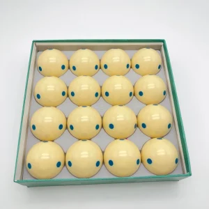 High Quality Tournament Cue Ball Pool Game Balls 57.2mm with 6 Blue Dots
