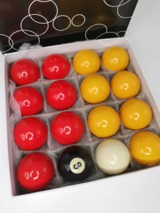 High Qualtity Snooker Billiard Accessories 16 Balls 50.8MM Red and Yellow Pool Balls Set