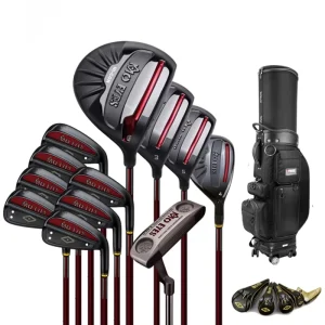 High-elasticity Long-distance Black Titanium Alloy Driver Head 12-piece Complete Golf Club Set Customizable Logo