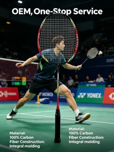 High end Carbon Fiber Badminton Racket Factory Customized Sturdy and Durable