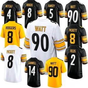 High quality Pittsburgh Fully Stitched #8 Rodgers #90 Watt #4 Metcalf #5 Ramsey American Football Jersey