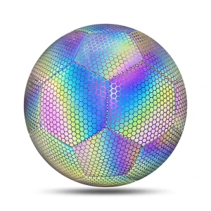 High quality reflective soccer ball size 5 custom luminous football glow in the dark ball