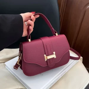 Highly Stylish French Medium Square Women’s Summer New Model Light Luxury PU Versatile Single Cover Shoulder/Crossbody Bag