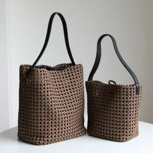 Hollow out Hand woven Street Fashion Summer Tote Bag Casual Large Size High capacity Crossbody Underarm Open Position