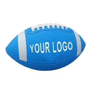Hot Sail Custom logo Leather Pu Football Professional Blue Rugby Size 9 American Football