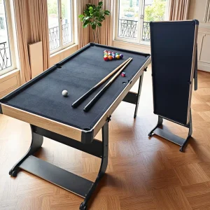 Hot Selling 4.5 ft Family Sports Game Folding Wooden Toys Billiard Table Snooker Table Custom Logo Home Pool Table with Wheels