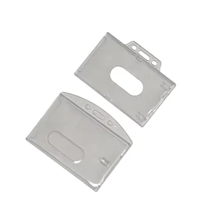 Hot Selling Eco Friendly Student ID Card Badge Holder Hard Plastic Silk Screen Printed Promotional Staff Working Card Holder