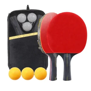 Hot Selling Popular 5 Ply Poplar Wood Table Tennis Racket with Pimples in Rubber 252x148mm 200g Protective Cover