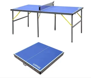 IUNNDS 6X3ft Mid-size Table Tennis Tables Indoor/Outdoor Portable Ping Pong Table Game for Adults/Teens