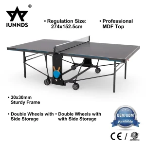 IUNNDS Modern Foldable Standard Size Movable Table Tennis Table with Wheels Outdoor Factory Direct