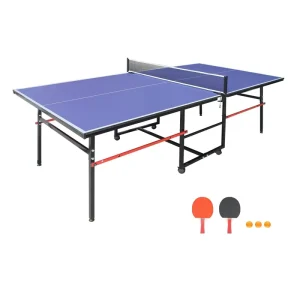 IUNNDS Portable Indoor Table Tennis Table MDF Ping Pong Table with Ping Pong Set