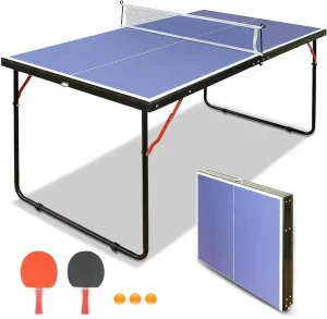 IUNNDS Professional Foldable Eco friendly Table Tennis Table with Net & Post for Indoor Competition