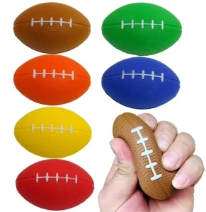 Imprint Logo American Football Stress Ball PU Foam Rugby Ball Stress Reliever Squeeze Toys for Promotion