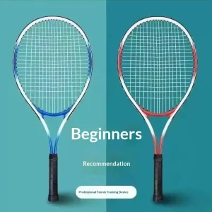 Indoor 2-Player Diamond Tennis Racket Set with Nylon Net for Beginners Students Kids Lightweight Rebound String Training System
