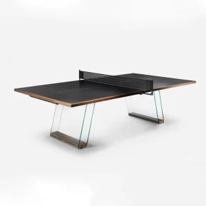 Indoor Glass Wood Table Tennis Table with Multi Functional Luxury Ping Pong Set for Home Commercial Use