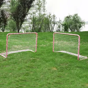 Indoor Outdoor Soccer Goal Post Nets Double Goal Passing Aid Training Equipment Soccer Goal Target Training for Kids