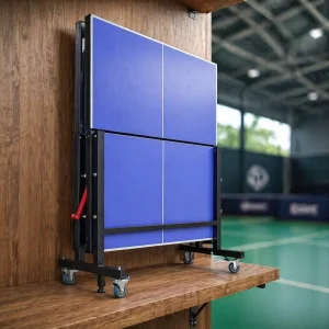 Indoor Standard Foldable Ping Pong Table with Wheels for Home Use