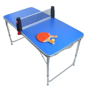 Indoor and Outdoor Aluminum Alloy Small Portable Folding Table Tennis Table Sets Include RACKET NET Multipurpose Folding Table