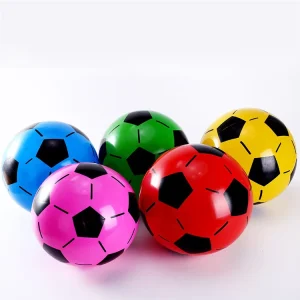 Inflatable 22cm Dia Soft Plastic Football for Kids Kindergarten Beach Ball for Entertainment Play