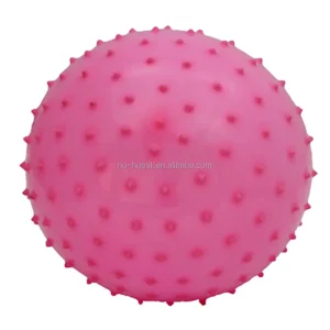 Inflatable 6 Inch pink Knobby Spike Ball for Kids Play
