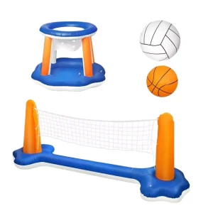 Inflatable Basketball Hoops Float Set Volleyball Net ECO Friendly PVC Material Resort Hotel Use Water Pool Games Toys Tiger